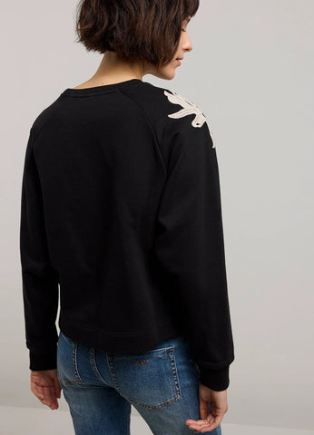 Summum Woman  Sweatshirt with Raglan Sleeves - Black
