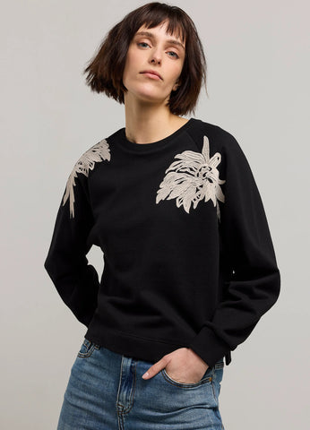 Summum Woman  Sweatshirt with Raglan Sleeves - Black