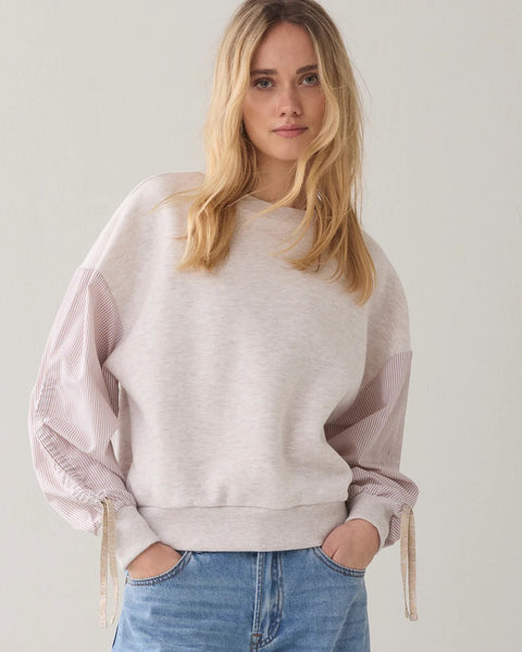 Summum Woman Jersey Sweatshirt - Ivory Melange