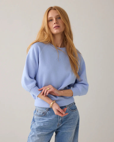 Summum Woman Jersey Fade Out Sweatshirt - Soft Blue