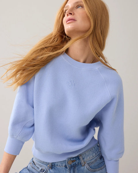 Summum Woman Jersey Fade Out Sweatshirt - Soft Blue