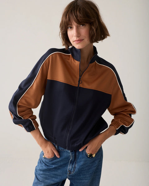 Summum Woman Zip Track Sports Jacket- Navy