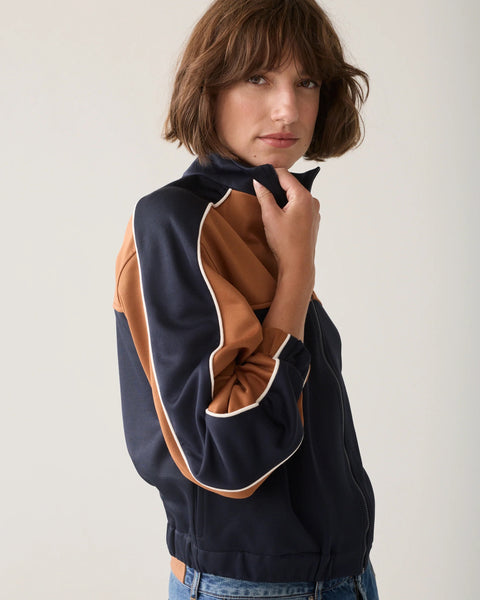 Summum Woman Zip Track Sports Jacket- Navy