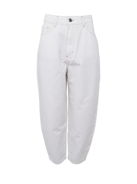 Black Colour BCIzzy Barrel Pants - Off White