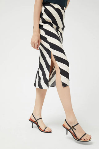 Compania Fantastica Cruela Striped Midi Skirt - Monochrome