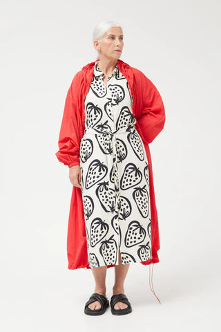 Compania Fantastica Strawberry Print Shirt Dress - Ecru