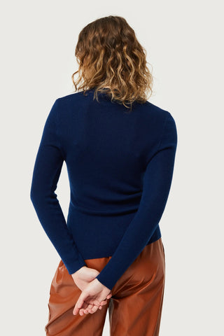 Compania Fanastica Perkins Long Sleeve Top - Navy Blue