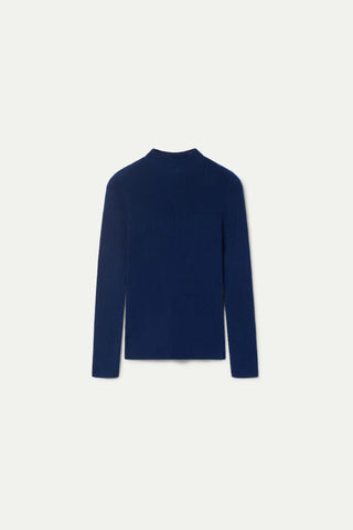 Compania Fanastica Perkins Long Sleeve Top - Navy Blue