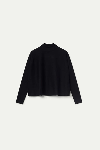 Compañía Fantástica Black Mock Neck Flared Sweater