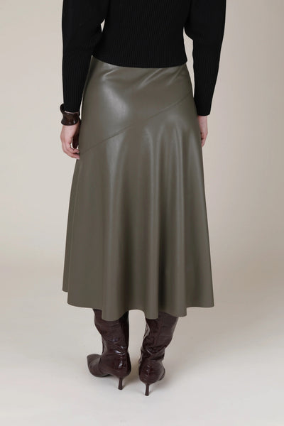 VI.VE.RE Rana Fit and Flare Skirt - Taupe