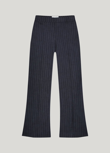 Summum Light Flared Striped Trousers - Midnight Blue