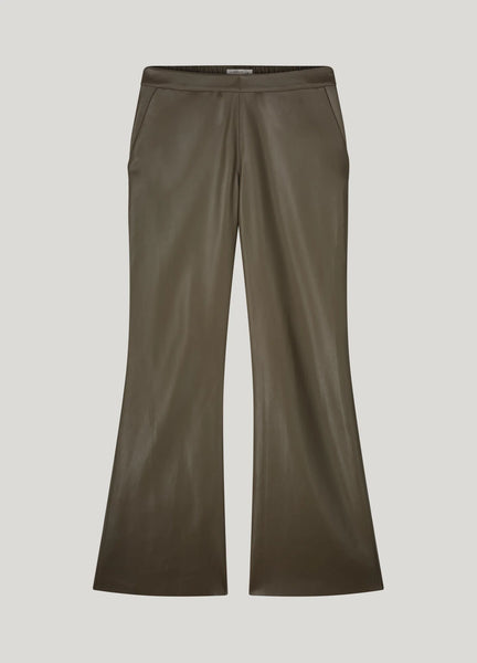 Summum Vegan Leather Trousers - Olive