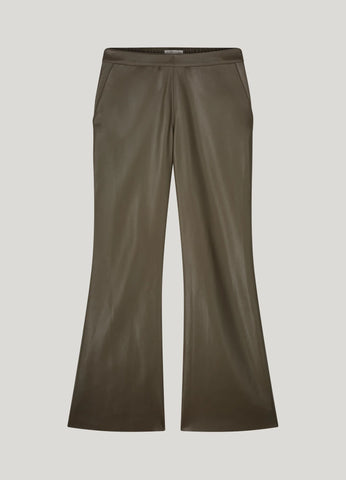 Summum Vegan Leather Trousers - Olive