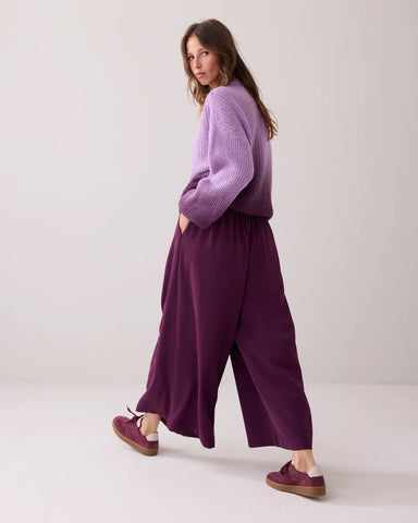 Summum Woman Loose Fitting Culottes - Wineberry