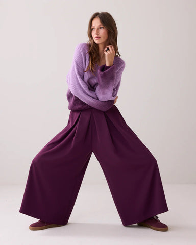 Summum Woman Loose Fitting Culottes - Wineberry