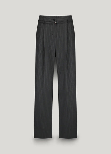 Summum Woman Wide Pinstripe Trousers - Anthracite