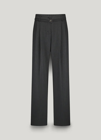 Summum Woman Wide Pinstripe Trousers - Anthracite
