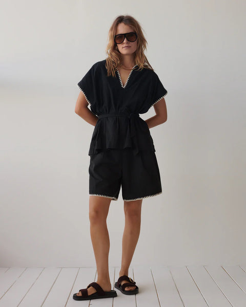 Summum Woman Cotton Shorts - Black