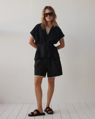 Summum Woman Cotton Shorts - Black
