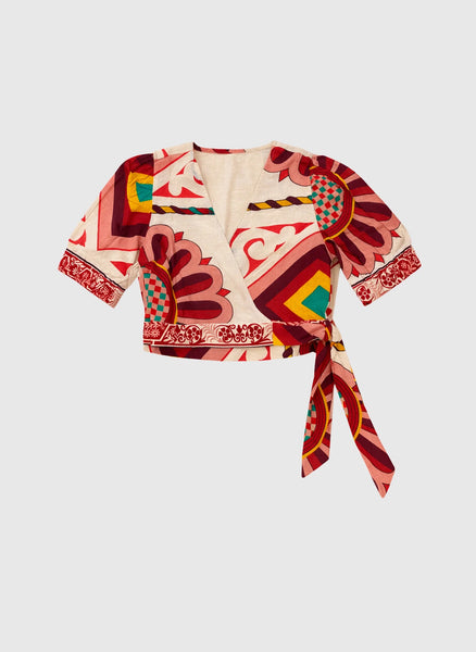 An'ge Paris Soriana Wrap Top - Ecru