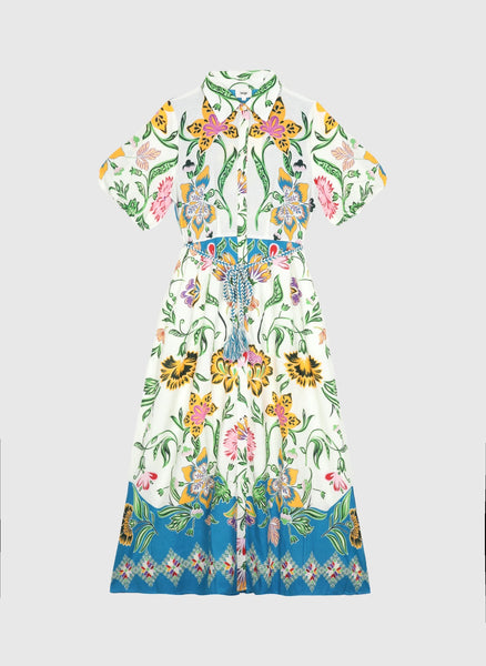 An'ge Paris Odomina Floral Maxi Belted Dress - Florius Multi