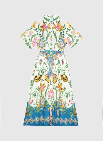 An'ge Paris Odomina Floral Maxi Belted Dress - Florius Multi