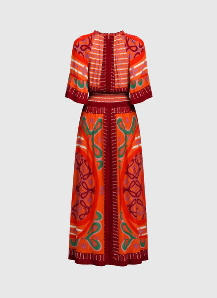 An'ge Paris Olympy Printed Dress - Carkova Caramel
