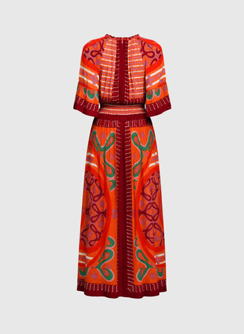 An'ge Paris Olympy Printed Dress - Carkova Caramel