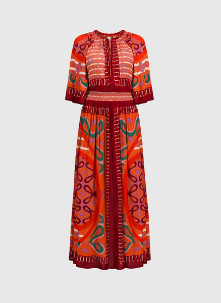 An'ge Paris Olympy Printed Dress - Carkova Caramel