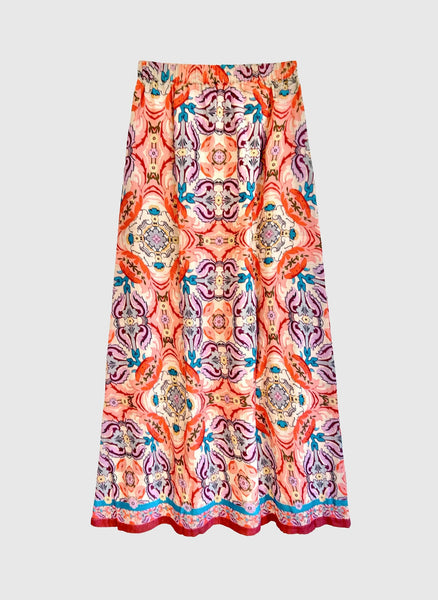 An'ge Paris Rithana Printed Maxi Skirt - Folka Corail