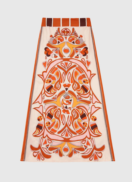 An'ge Paris Robinson Printed Maxi Skirt - Venicia Caramel