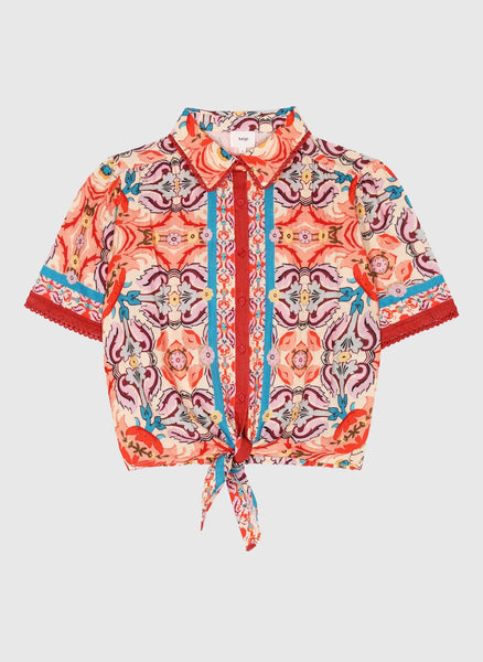 An'ge Paris Saturna Printed Shirt - Folka Corail