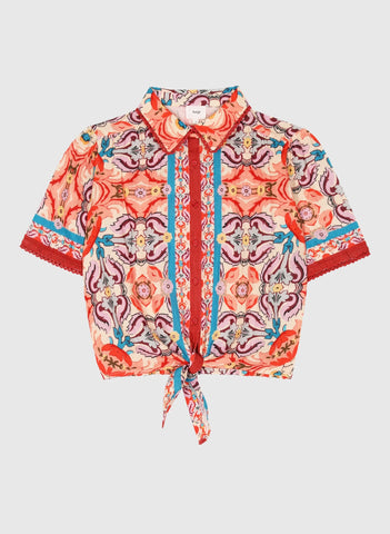 An'ge Paris Saturna Printed Shirt - Folka Corail