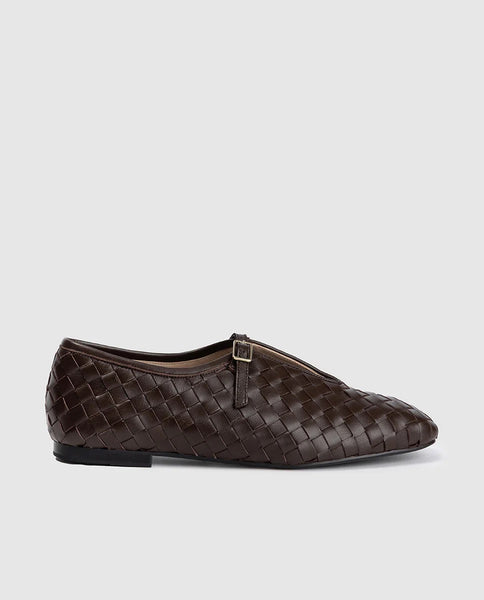 Dansi Woven Buckle Pump - Chocolate