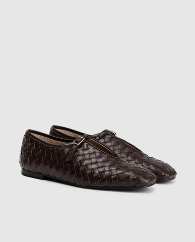 Dansi Woven Buckle Pump - Chocolate