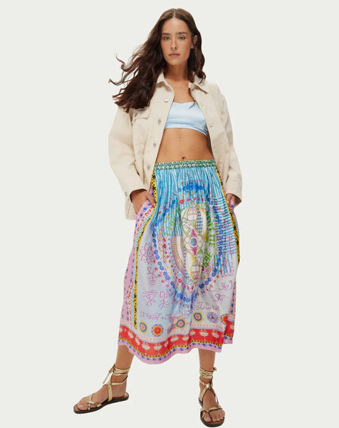 Me369 Vanessa Runic Whisper Printed Skirt