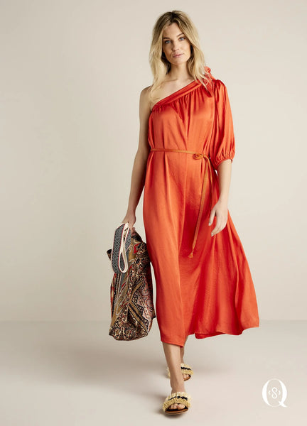 Summum Woman One Shoulder Dress - Mandarin
