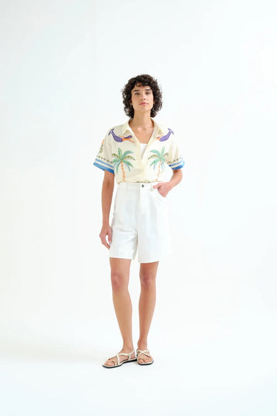 Compania Fantastic Palm & Mermaid Print Shirt