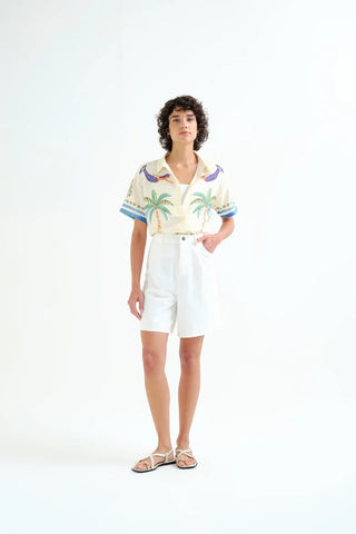 Compania Fantastic Palm & Mermaid Print Shirt