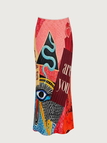 Me369 Blakely Red Aura Slip Skirt - Red Aura