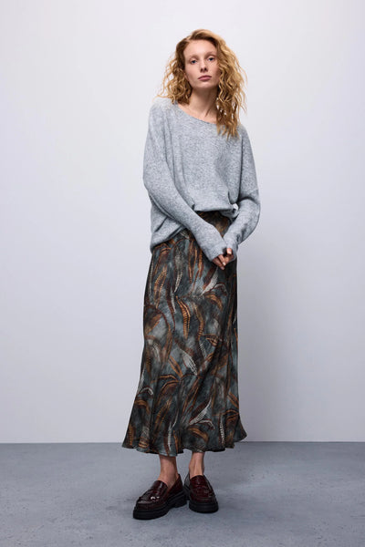 Summum Woman Mid-length Printed Skirt - Cloud Grey