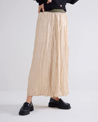 Summum Woman Metallic Crinkled Skirt - Gold