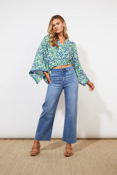 Haven Lamu Wrap Top - Savannah Blue