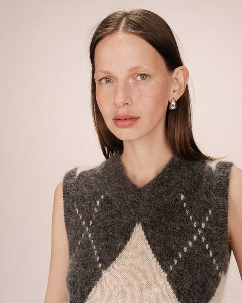 Grace & Mila Salvo Knitted Tank Top - Anthracite