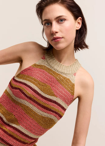 Summum woman Shimmering Halter Knit Top - Multi