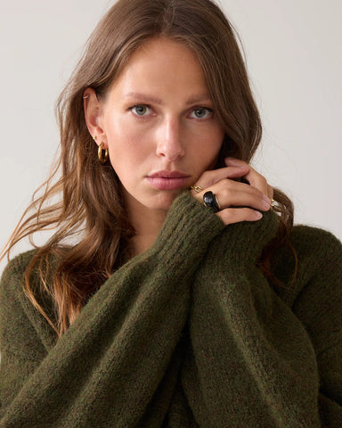 Summum Woman Sofie Cardigan with Puff Sleeves - Dark Camo