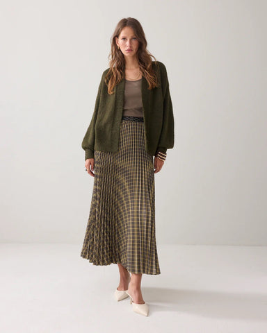 Summum Woman Sofie Cardigan with Puff Sleeves - Dark Camo