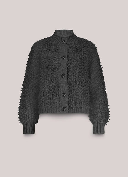 Summum Woman Cardigan Loop Stitch Knit - Anthracite