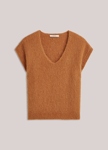 Summum Woman Spencer Mohair Sleeveless V-Neck Knit - Brown