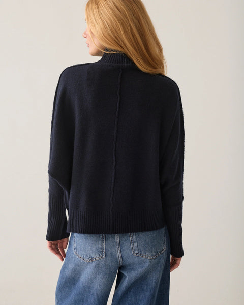 Summum Woman Batwing Melange Jumper - Navy